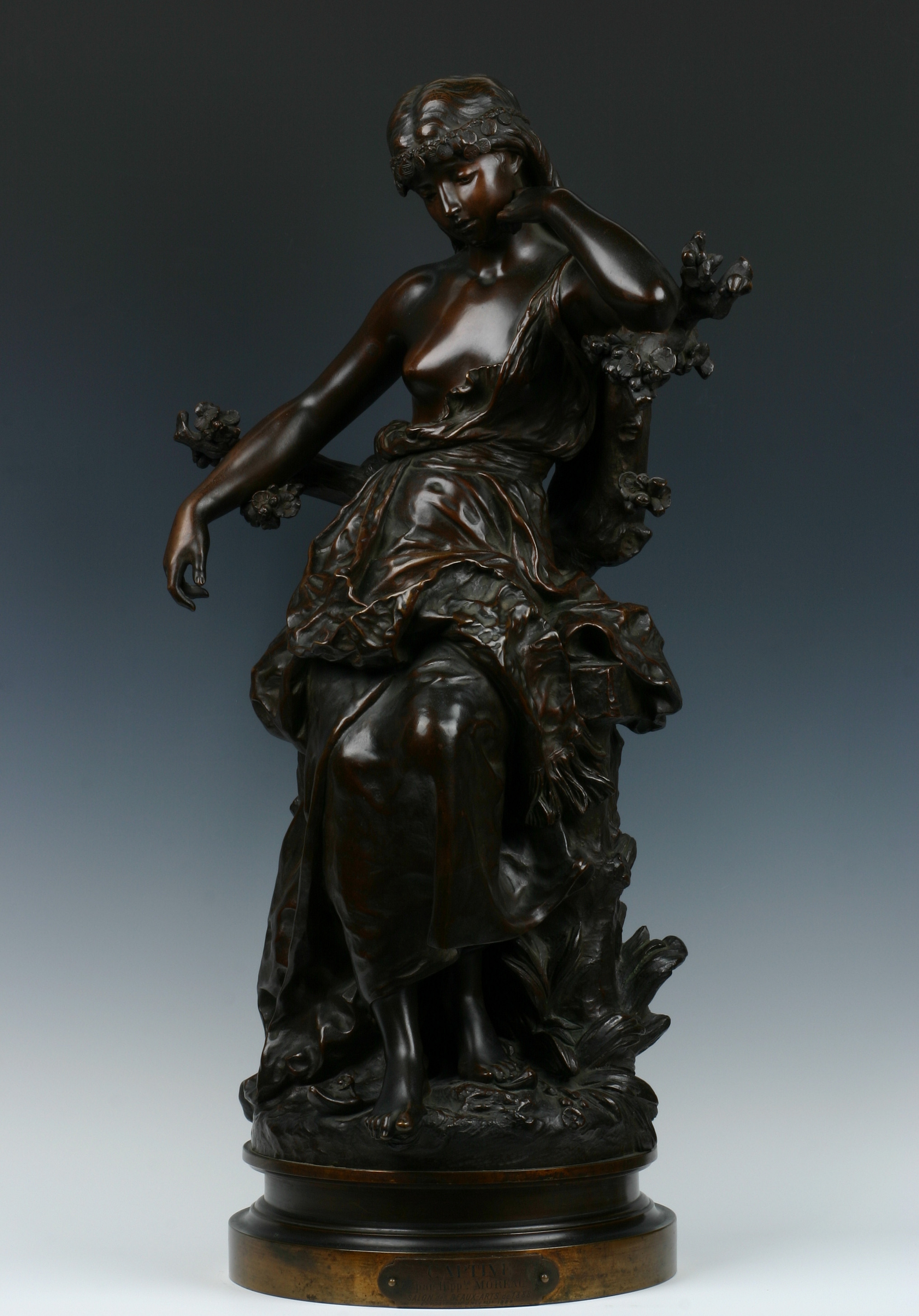 清河宗翠 作 女性像「跪く」裸婦 ブロンズ像 銅像 インテリア オブジェ 